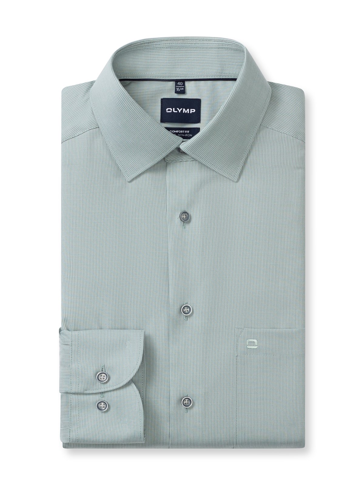 Hemd Herren Grün – Luxor cf D.2118 Comfort Fit, Detailansicht