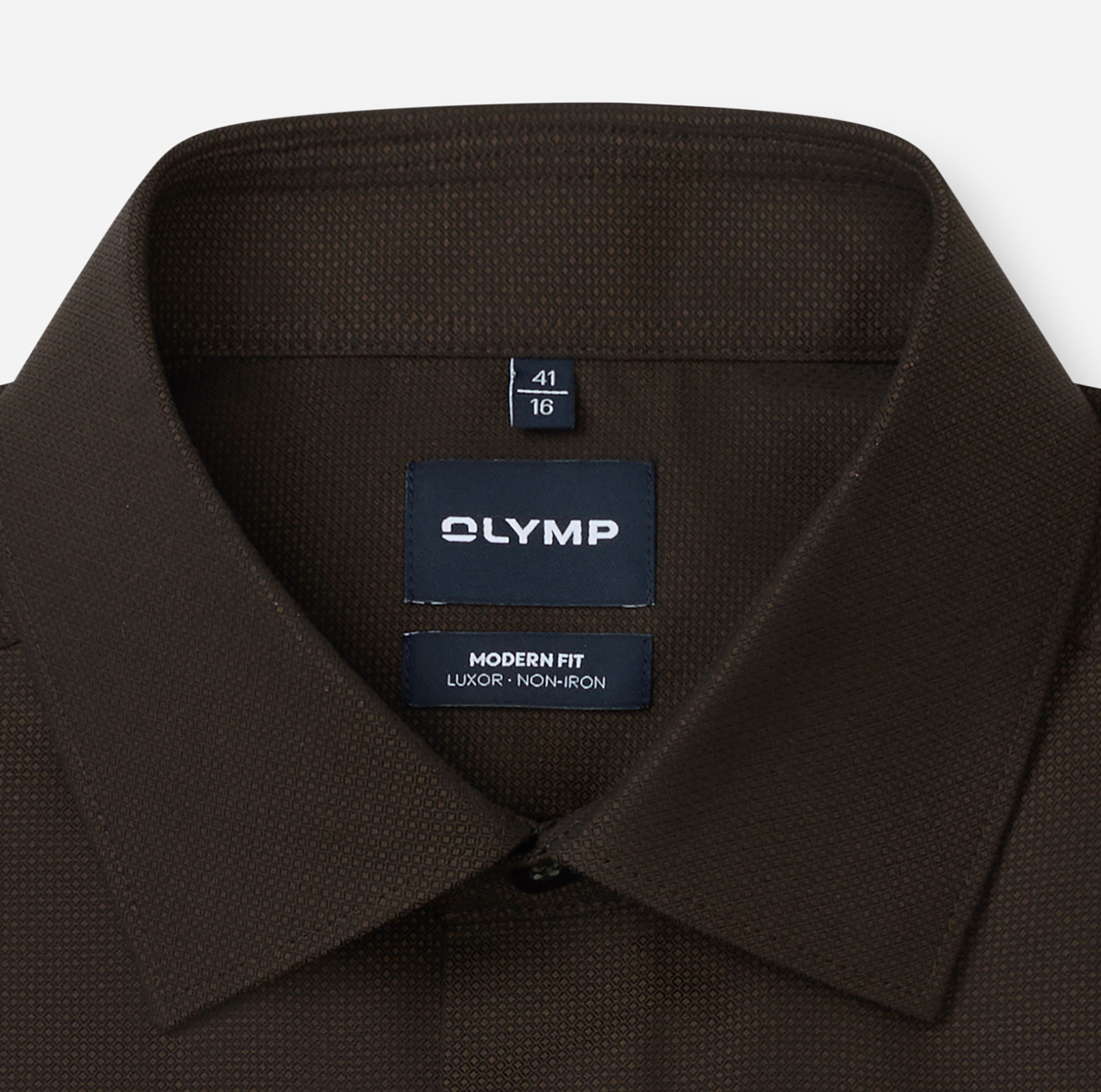 Hemd Herren Schwarzbraun – Luxor mf D.2107 o.T. Modern Fit, Detailansicht