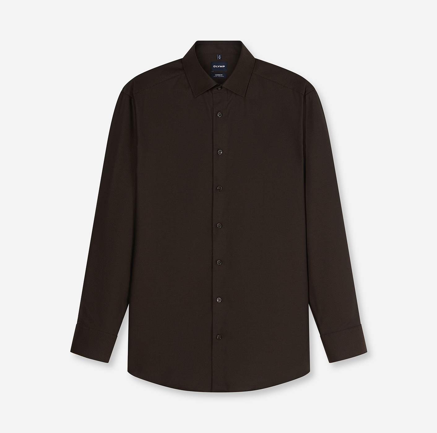 Hemd Herren Schwarzbraun – Luxor mf D.2107 o.T. Modern Fit, Detailansicht
