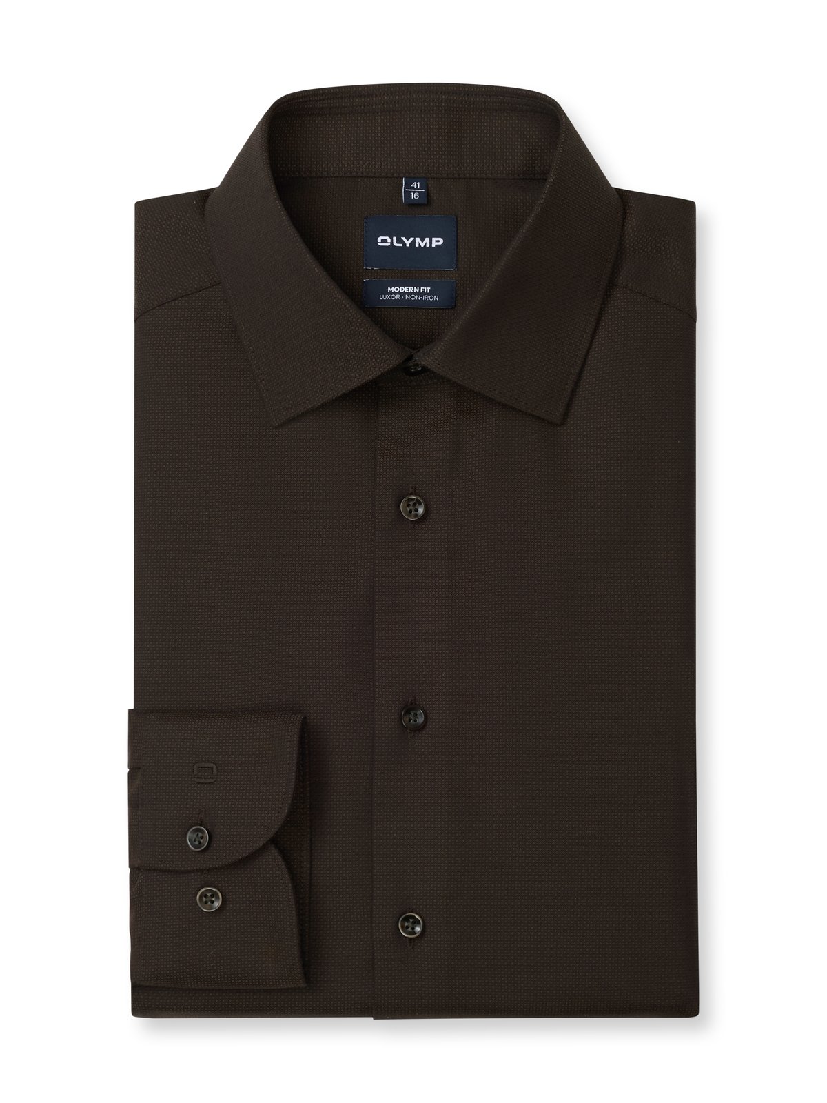 Hemd Herren Schwarzbraun – Luxor mf D.2107 o.T. Modern Fit, Detailansicht