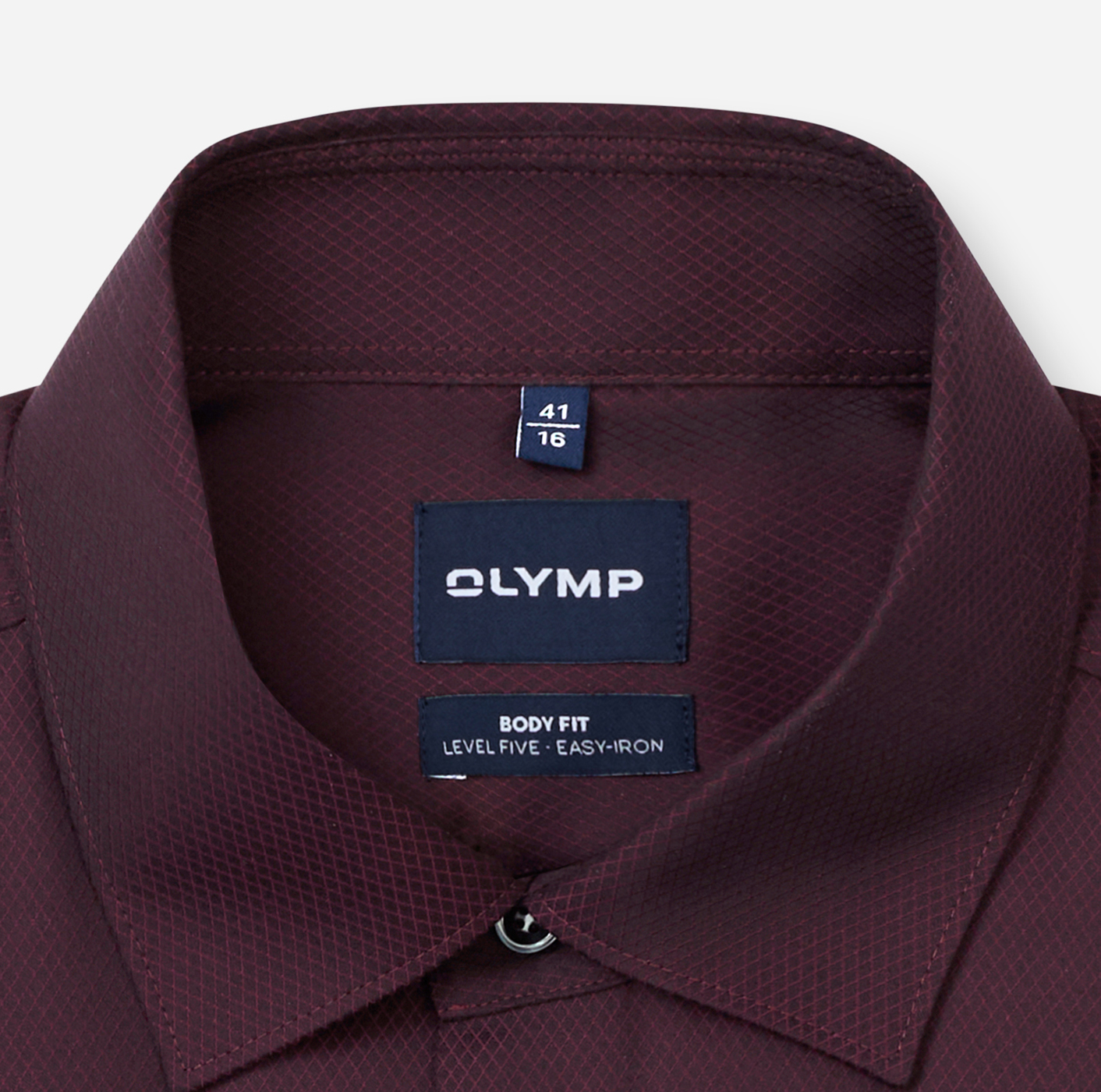 Hemd Herren Bordeaux – Level 5 b.f. D.2204 Body Fit, Detailansicht