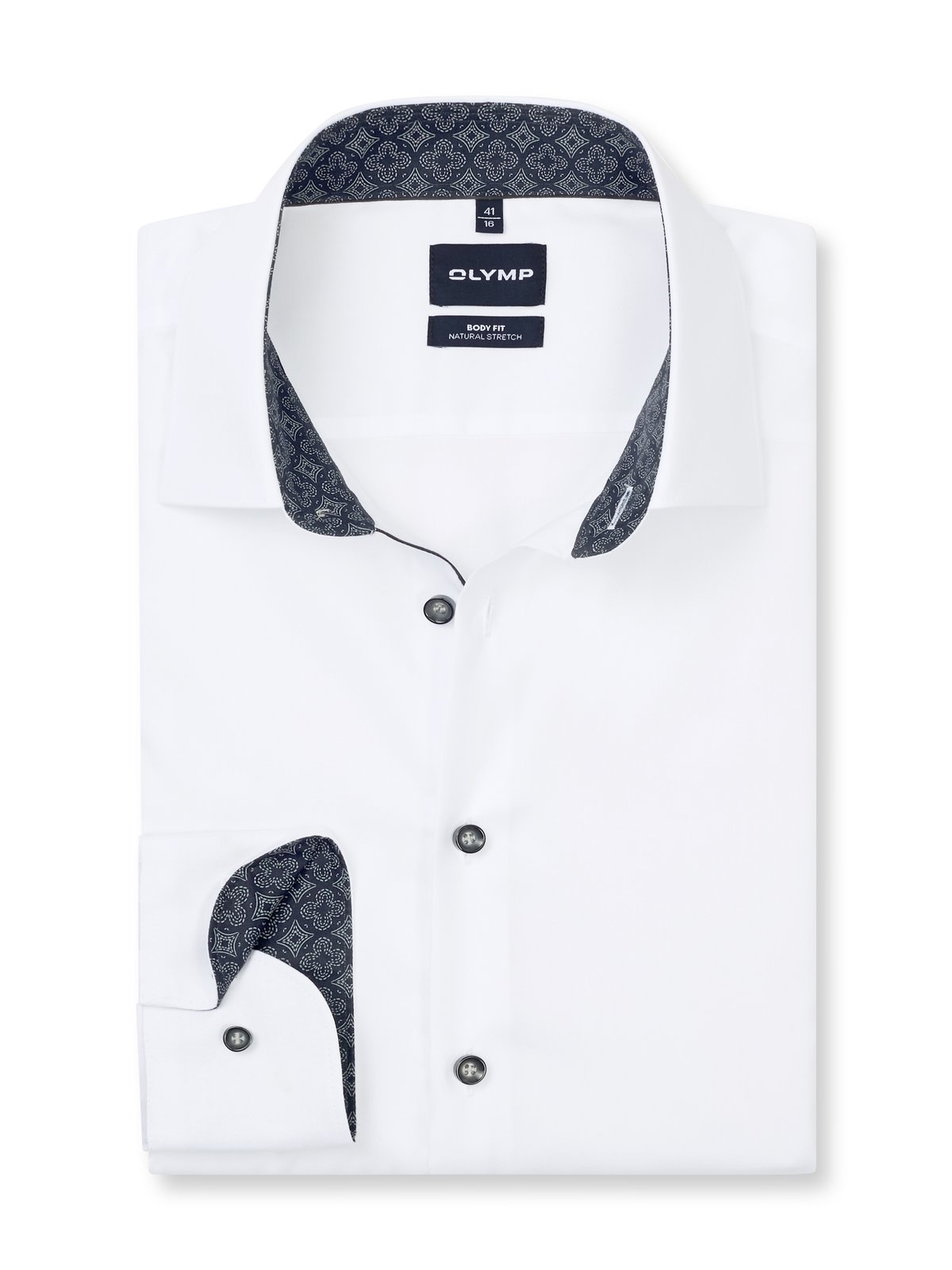 Hemd Herren Weiß – Level 5 b.f. D.2119/D.2211 Body Fit Extra langer Arm, Detailansicht