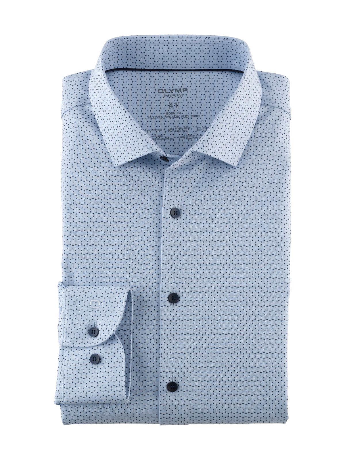 Hemd Herren Bleu – OLYMP Level Five 24/Seven Body Fit, Detailansicht
