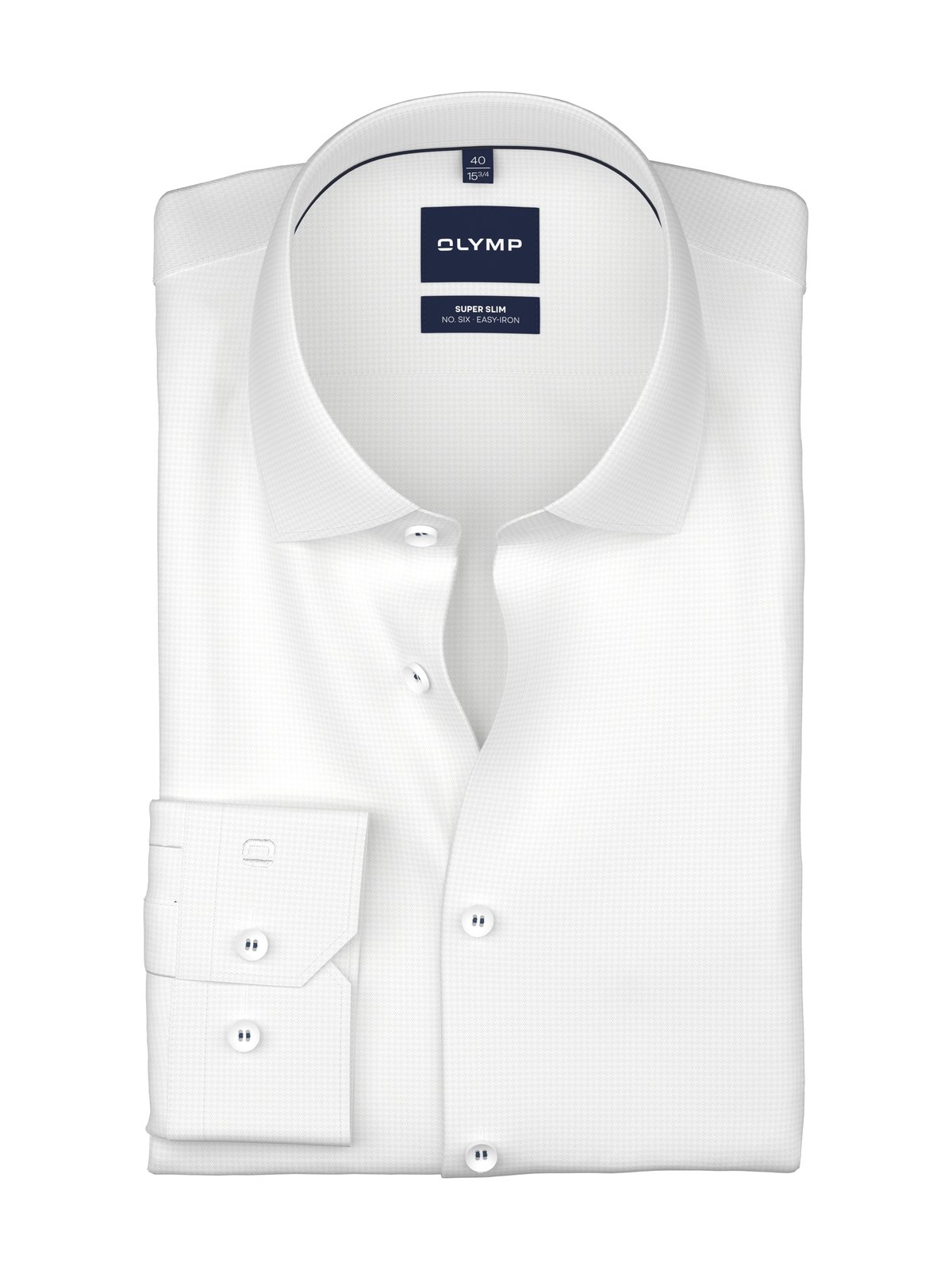 Hemd Herren Weiß – No 6 six D.2217 Super Slim, Detailansicht