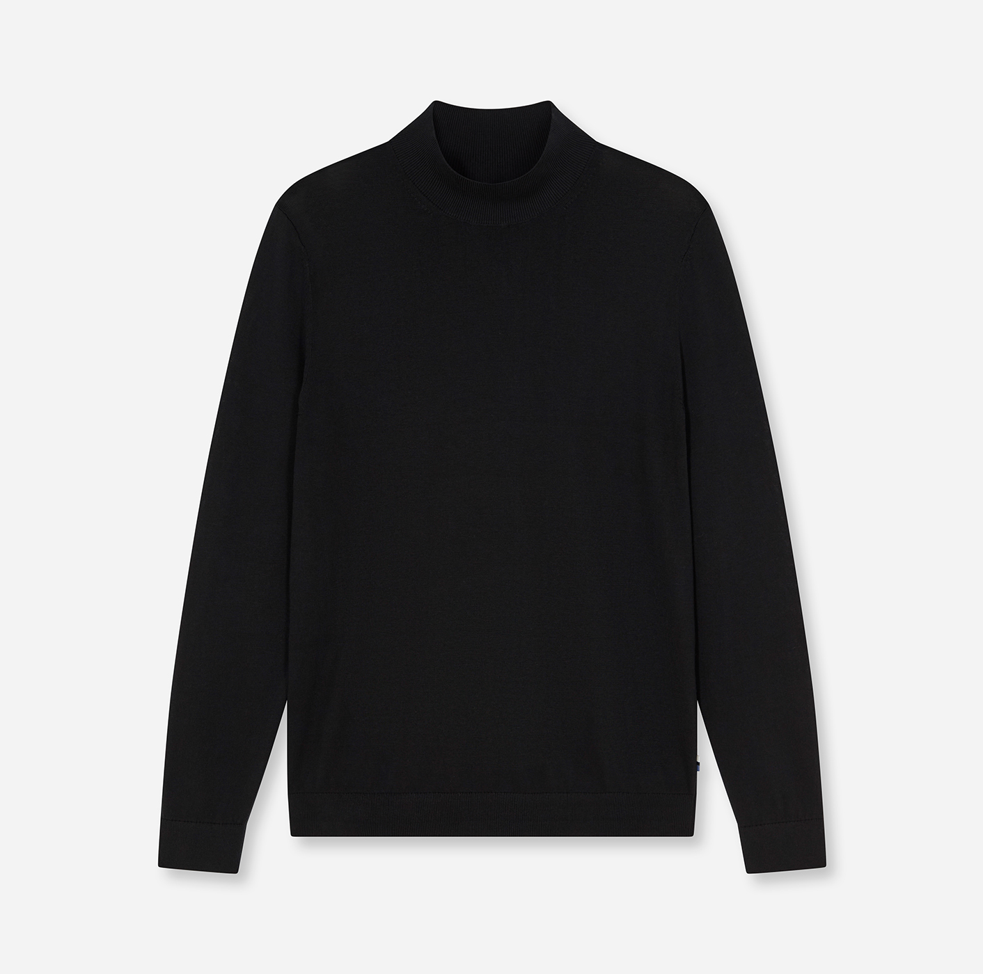 Pullover Herren Schwarz – Mock Neck Strick Modern Fit