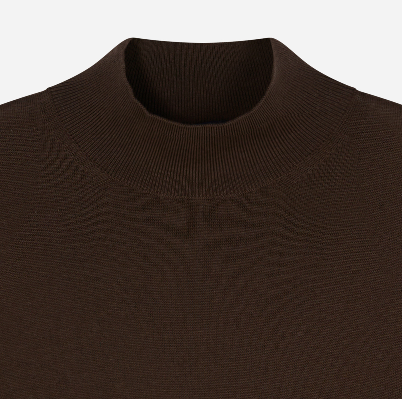Pullover Herren Braun – Mock Neck Strick Modern Fit, Detailansicht