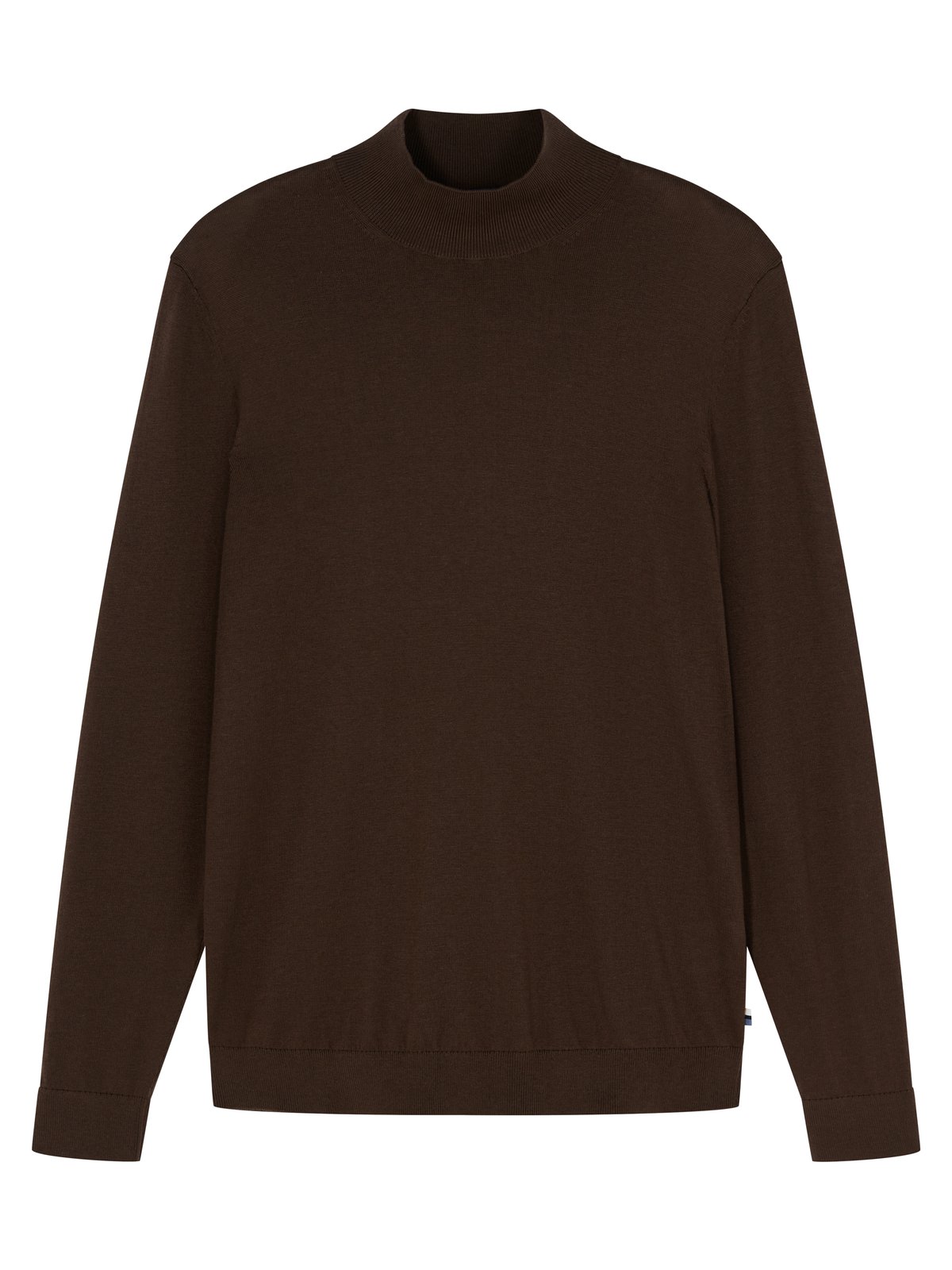 Pullover Herren Braun – Mock Neck Strick Modern Fit, Detailansicht