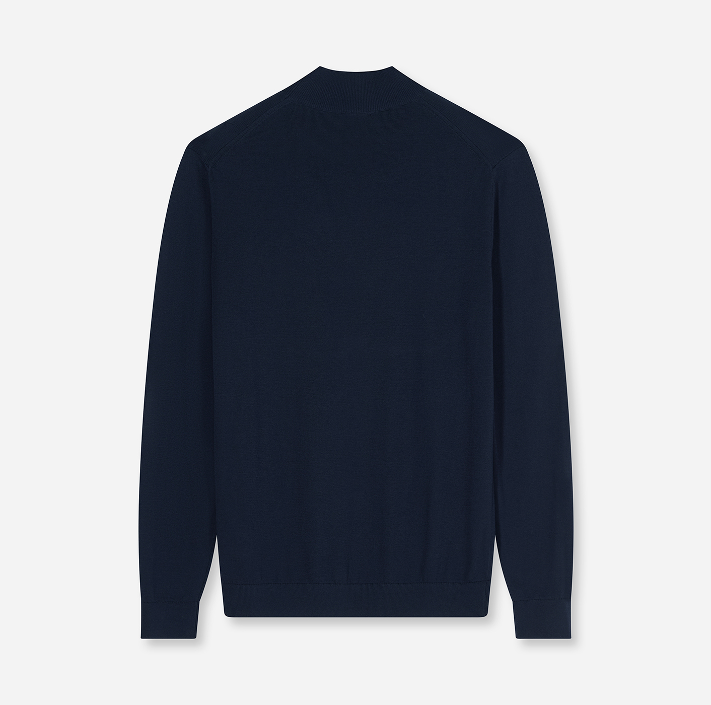 Pullover Herren Marine – Mock Neck Strick Modern Fit, Detailansicht