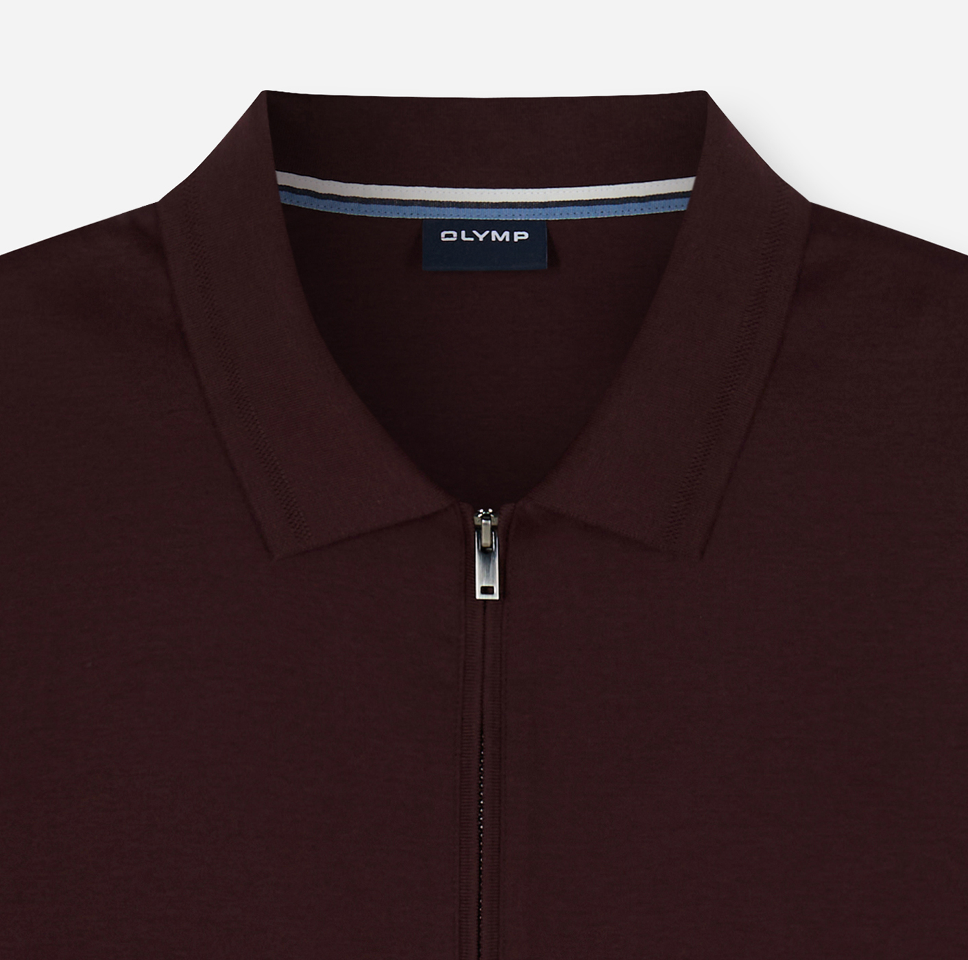 Poloshirt Herren Bordeaux – OLYMP Casual Wirk Regular Fit, Detailansicht