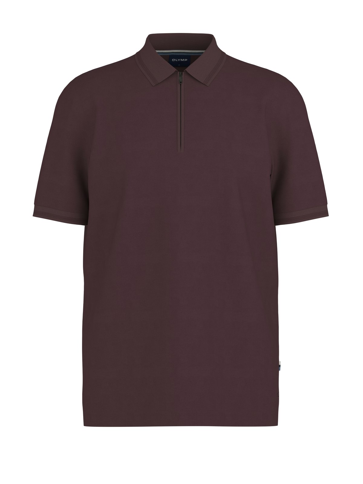 Poloshirt Herren Bordeaux – OLYMP Casual Wirk Regular Fit, Detailansicht