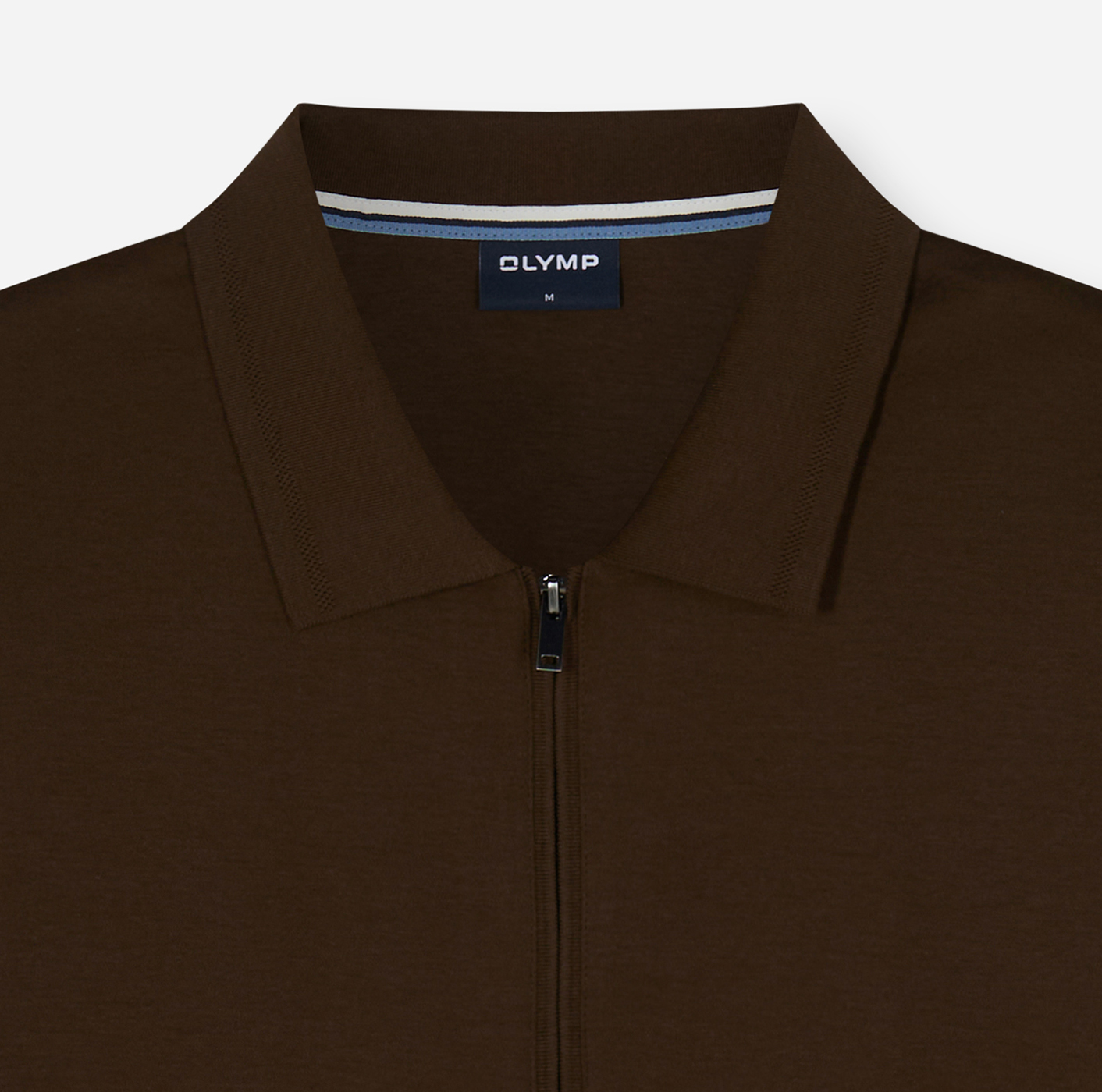 Poloshirt Herren Braun – OLYMP Casual Wirk Regular Fit, Detailansicht