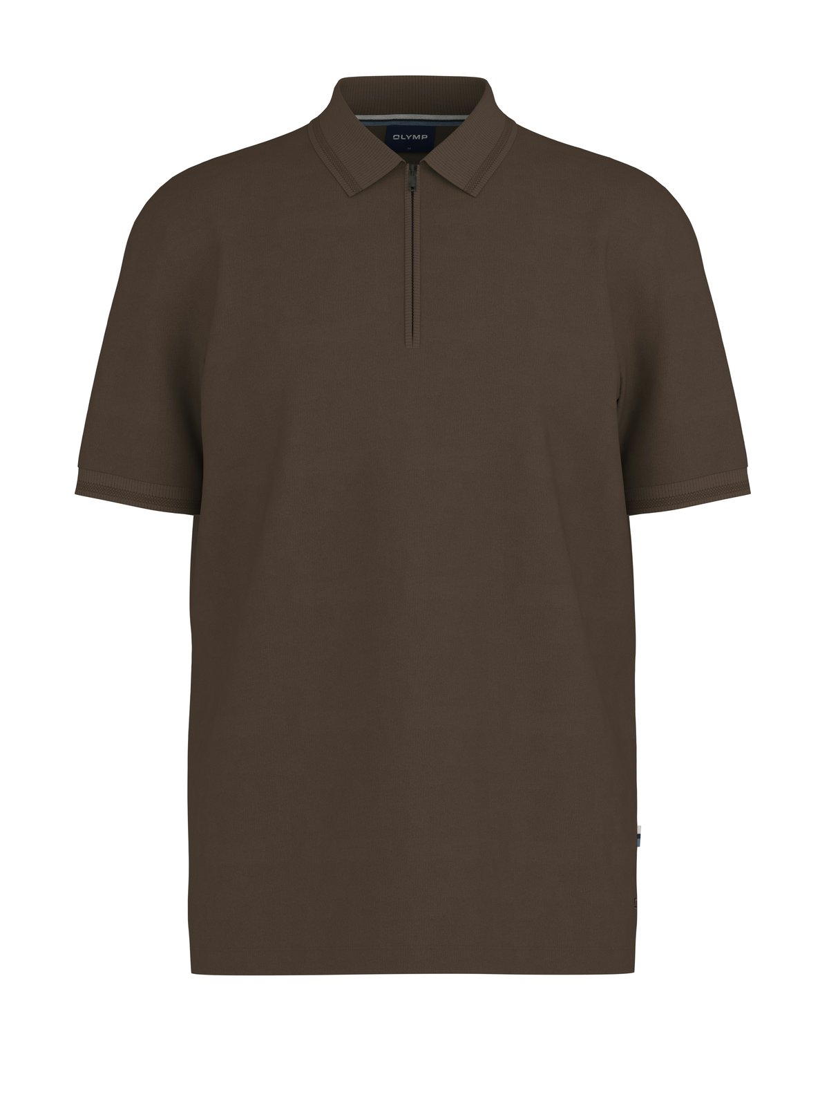 Poloshirt Herren Braun – OLYMP Casual Wirk Regular Fit, Detailansicht