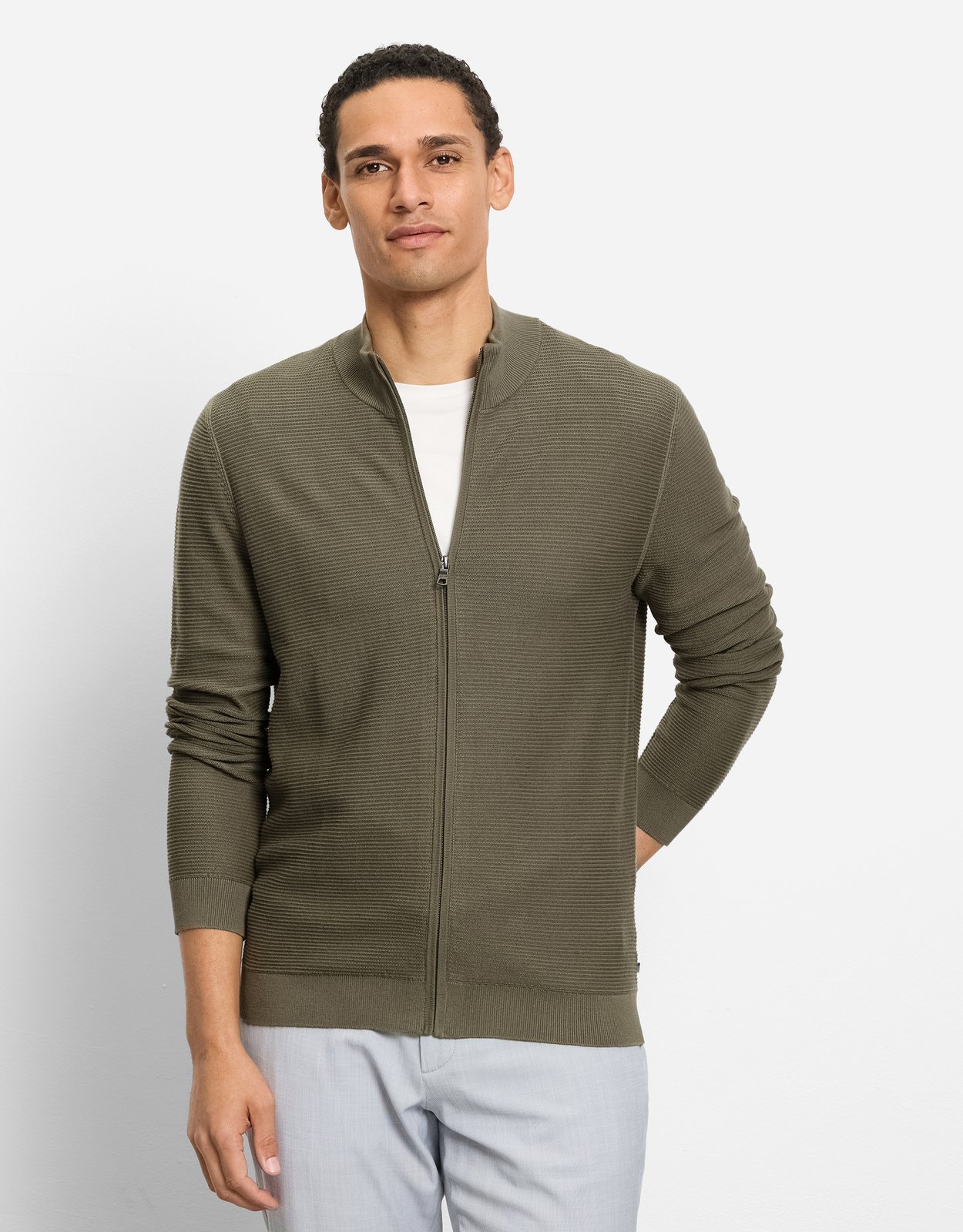 Pullover Herren Oliv – OLYMP Casual Strick