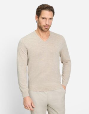 Pullover Herren Hellbeige – OLYMP Casual Strick Regular Fit