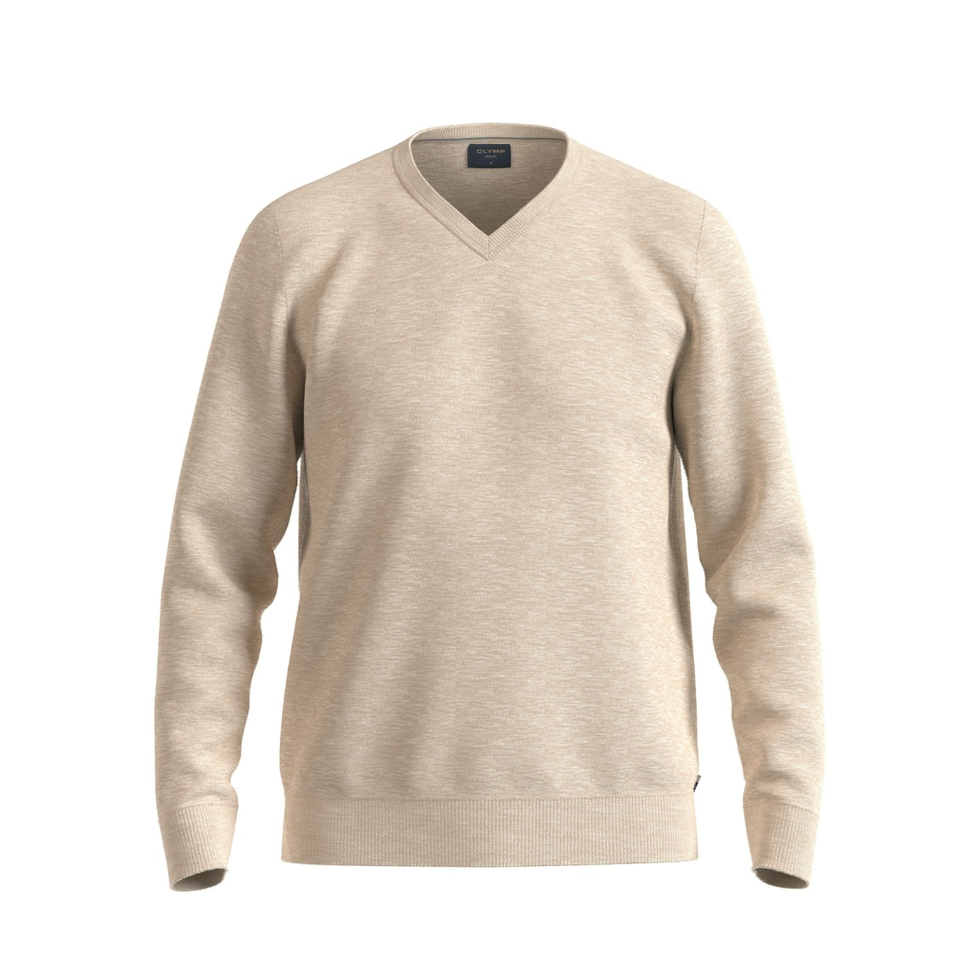 Pullover Herren Hellbeige – OLYMP Casual Strick Regular Fit, Detailansicht