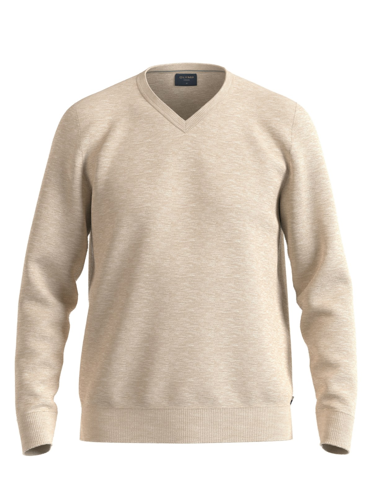 Pullover Herren Hellbeige – OLYMP Casual Strick Regular Fit, Detailansicht