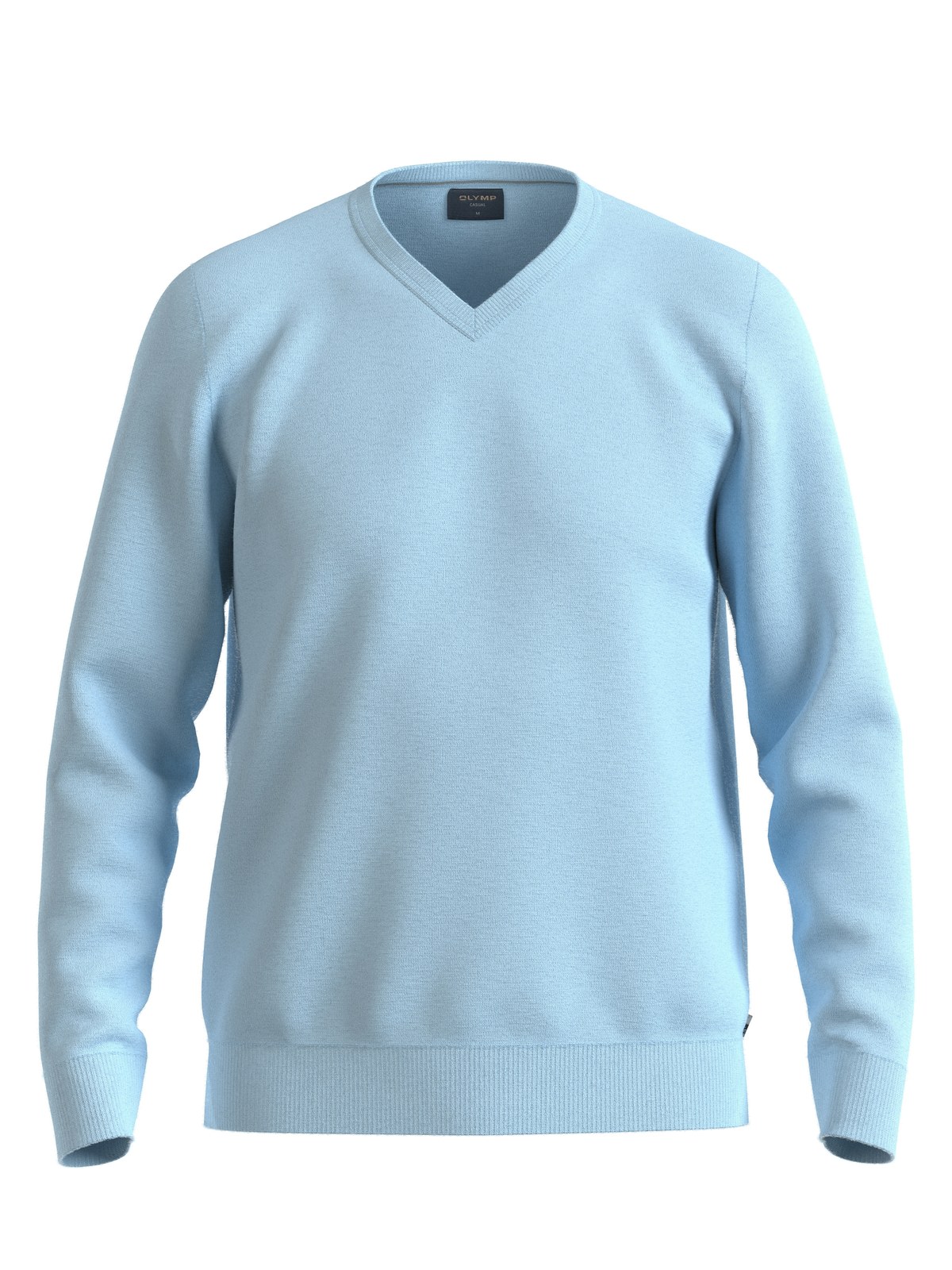 Pullover Herren Hellblau – OLYMP Casual Strick Regular Fit, Detailansicht