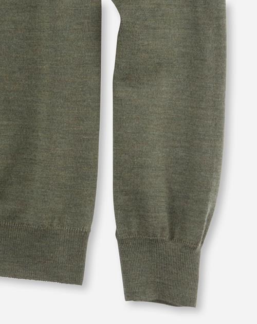 Pullover Herren Oliv – OLYMP Casual Strick Regular Fit, Detailansicht