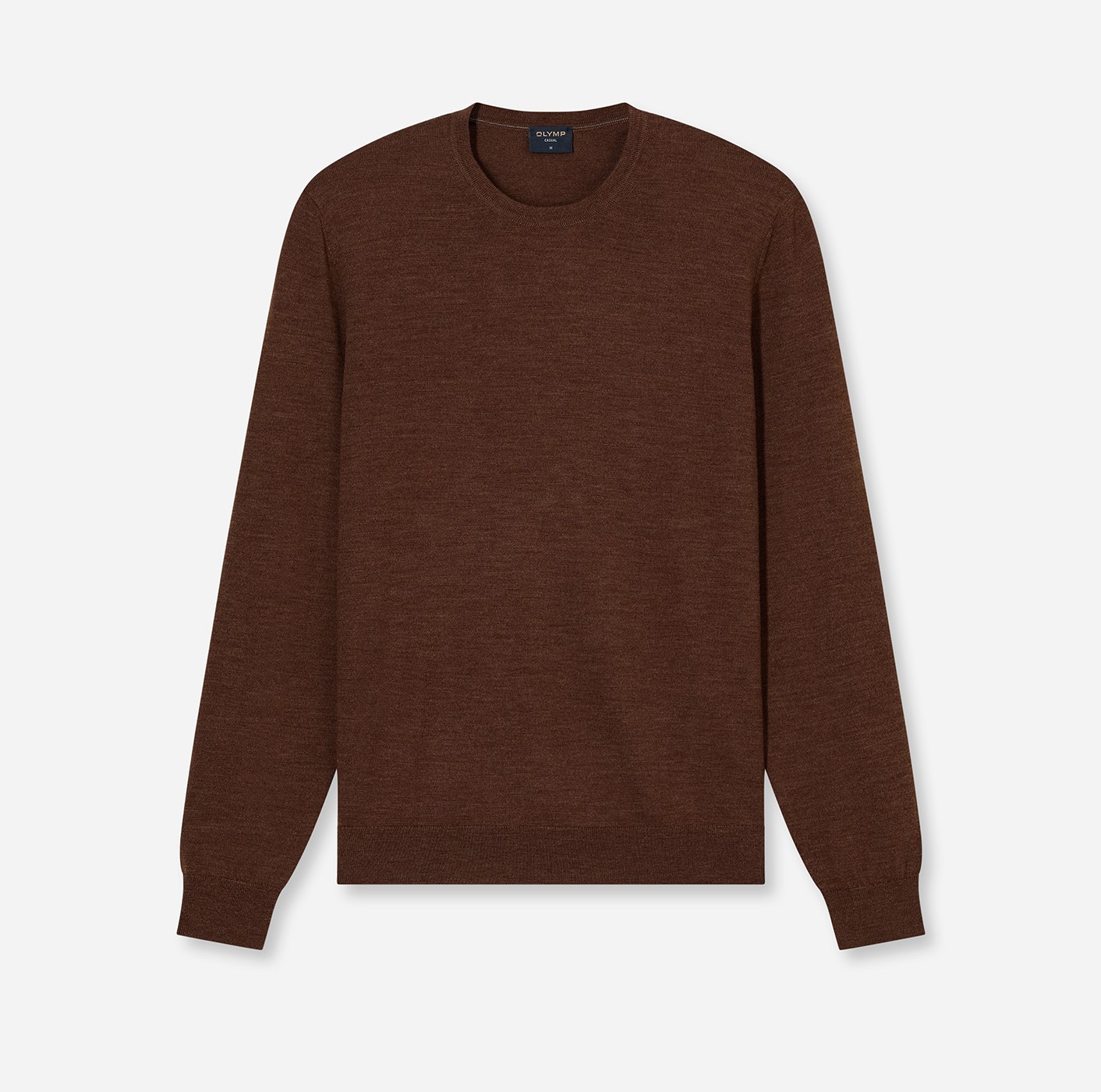 Pullover Herren Braun – OLYMP Casual Strick Modern Fit, Detailansicht