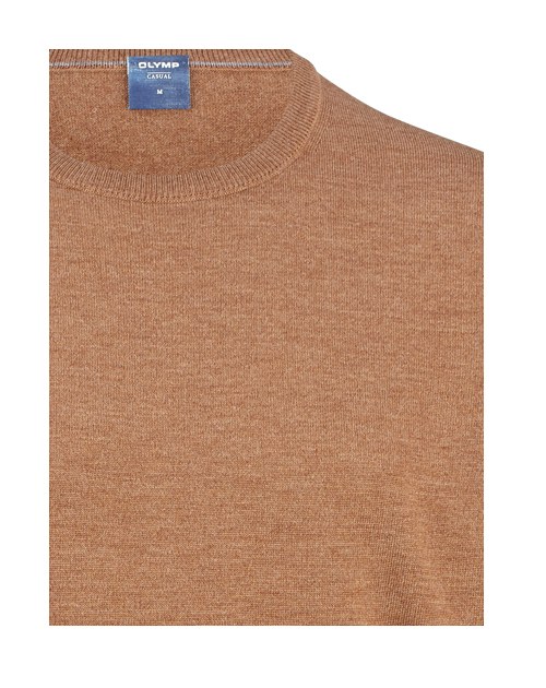 Pullover Herren Braun – OLYMP Casual Strick Modern Fit, Detailansicht