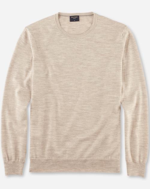Pullover Herren Hellbeige – OLYMP Casual Strick Modern Fit, Detailansicht