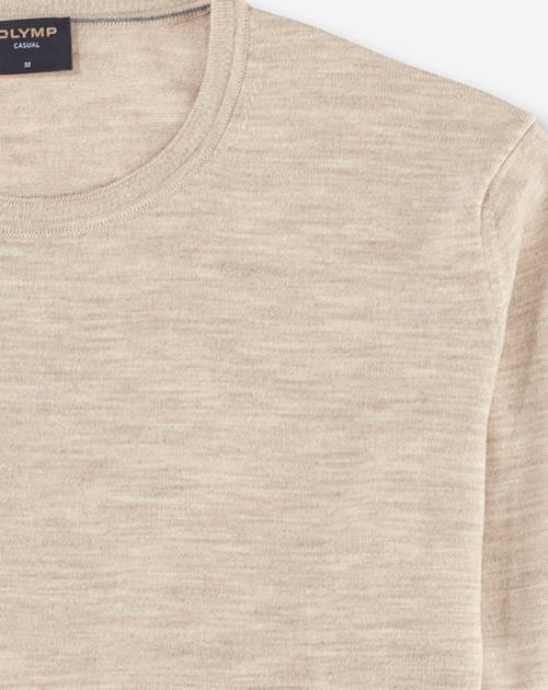 Pullover Herren Hellbeige – OLYMP Casual Strick Modern Fit, Detailansicht