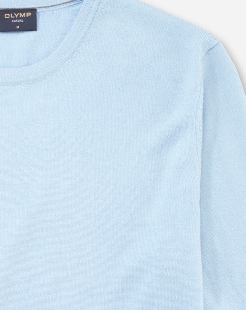 Pullover Herren Hellblau – OLYMP Casual Strick Modern Fit, Detailansicht