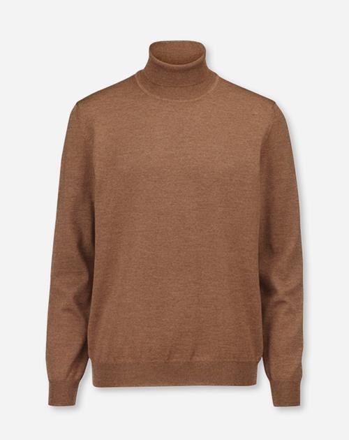 Pullover Herren Braun – OLYMP Casual Strick Modern Fit, Detailansicht