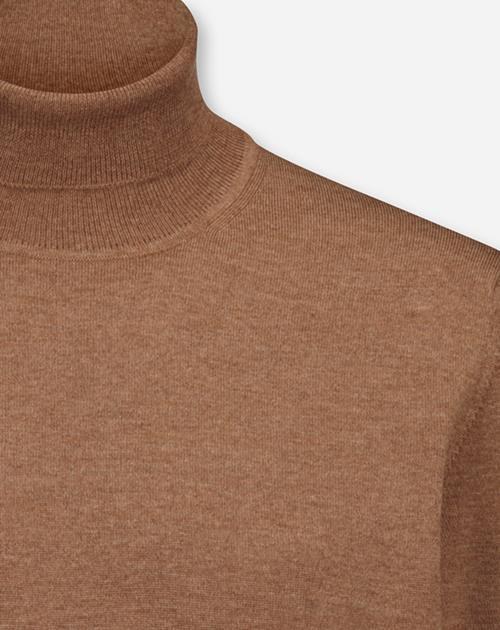 Pullover Herren Braun – OLYMP Casual Strick Modern Fit, Detailansicht