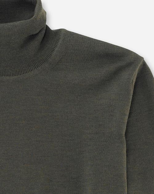 Pullover Herren Oliv – OLYMP Casual Strick Modern Fit, Detailansicht