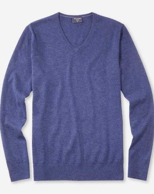 Pullover Herren Royal – OLYMP Casual Strick Regular Fit, Detailansicht