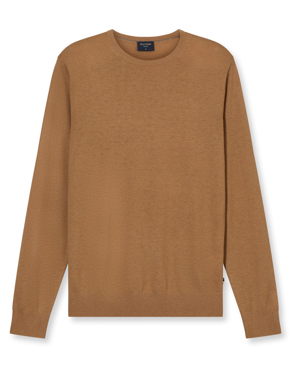 Pullover Herren Nougat – OLYMP Casual Strick Body Fit, Detailansicht