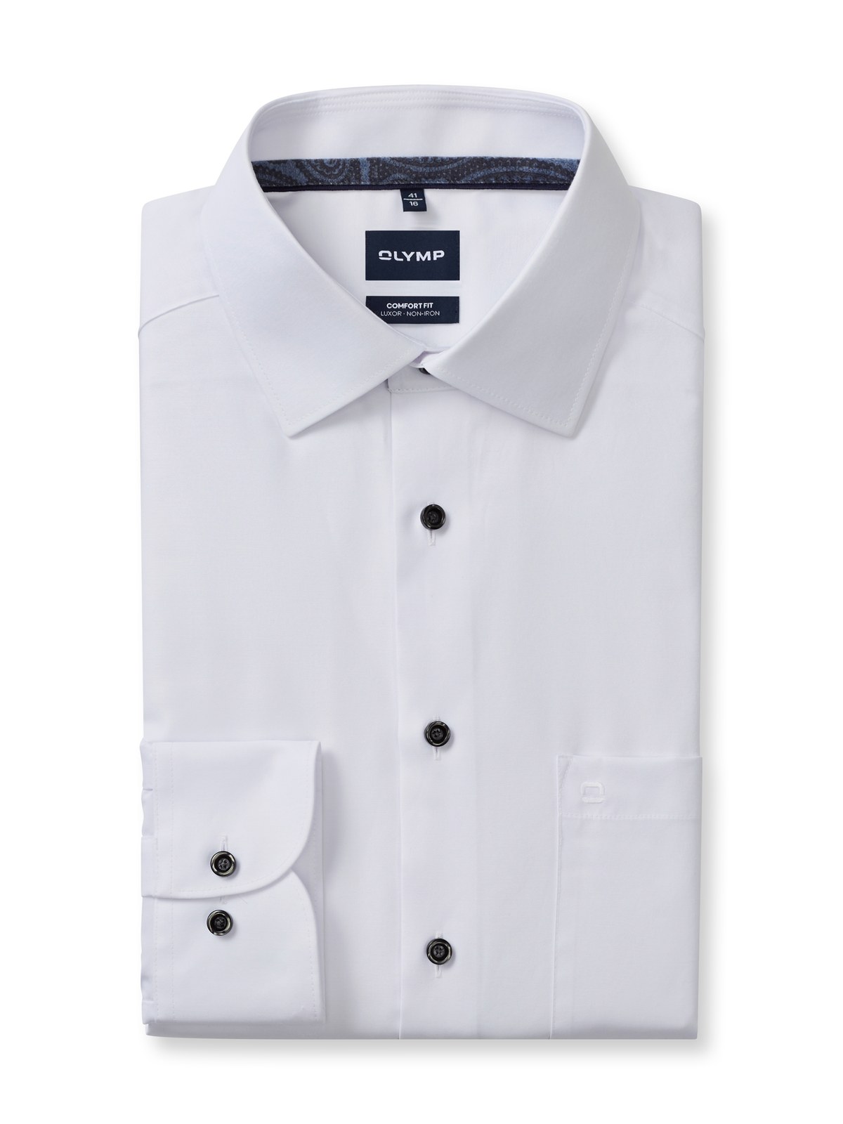 Hemd Herren Rauchblau – OLYMP Luxor Comfort Fit, Detailansicht