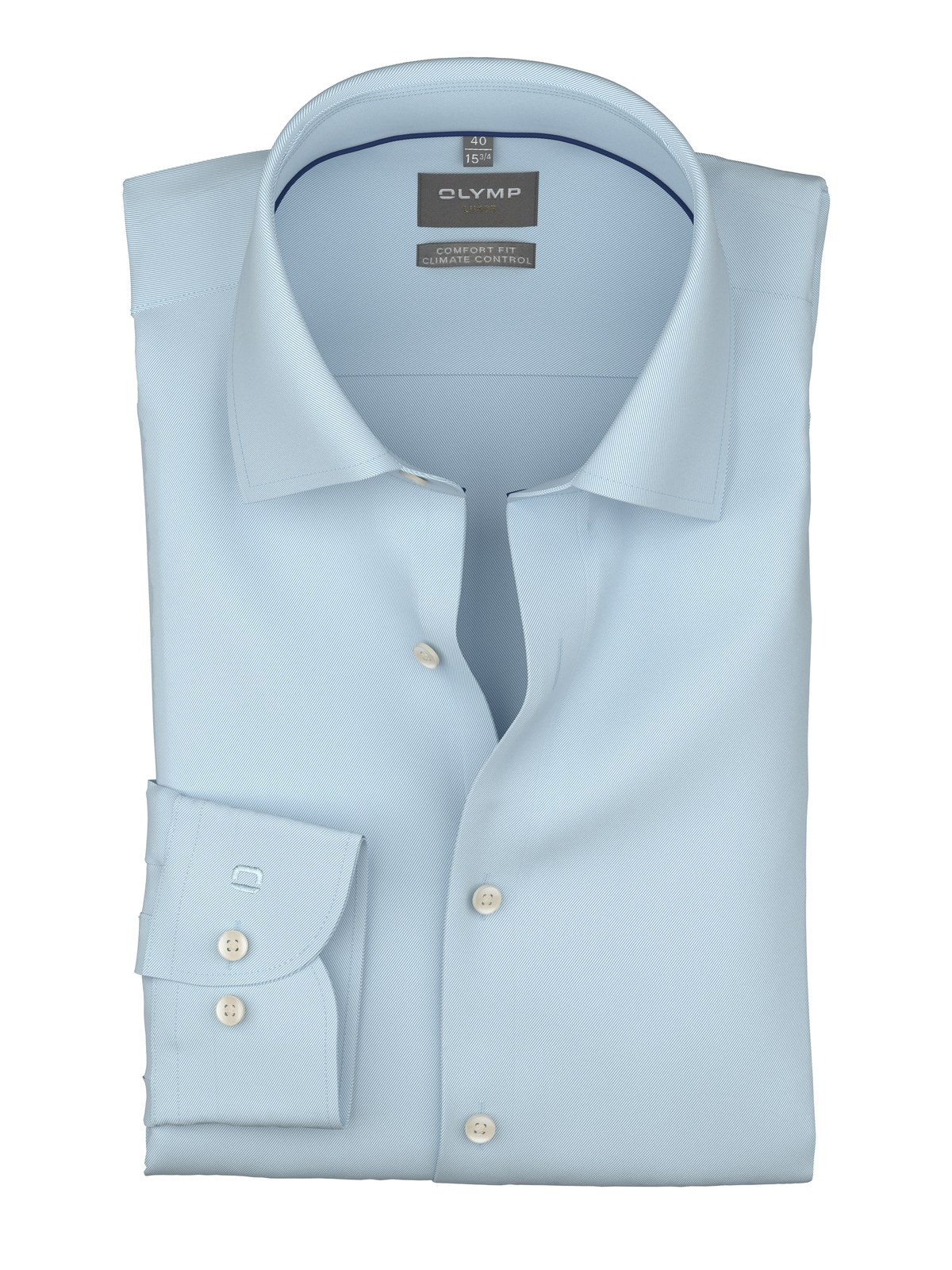 Hemd Herren Bleu – OLYMP Luxor 24/Seven Comfort Fit, Detailansicht