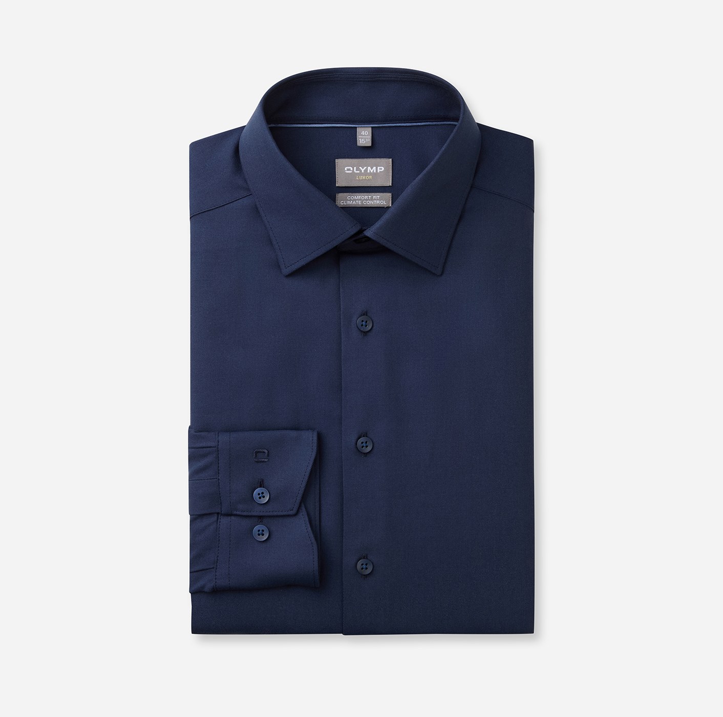 Hemd Herren Marine – OLYMP Luxor 24/Seven Comfort Fit, Detailansicht