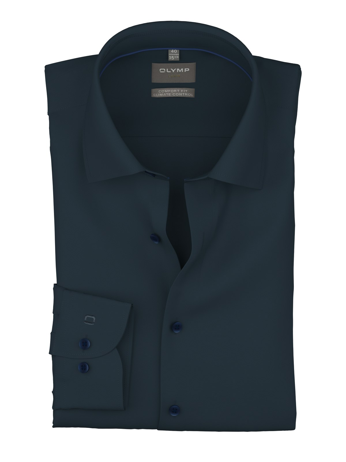 Hemd Herren Marine – OLYMP Luxor 24/Seven Comfort Fit, Detailansicht