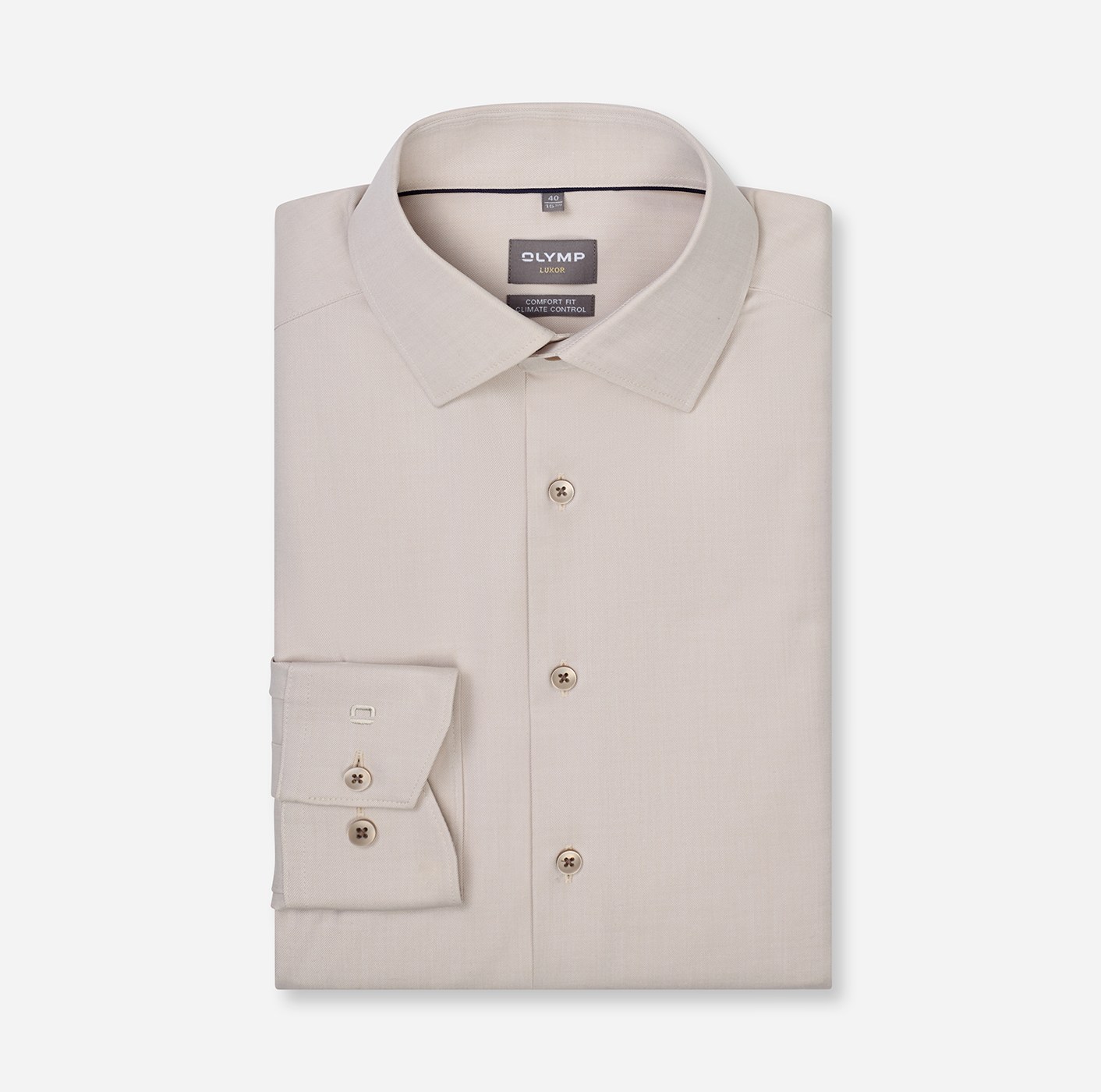 Hemd Herren Taupe – OLYMP Luxor 24/Seven Comfort Fit