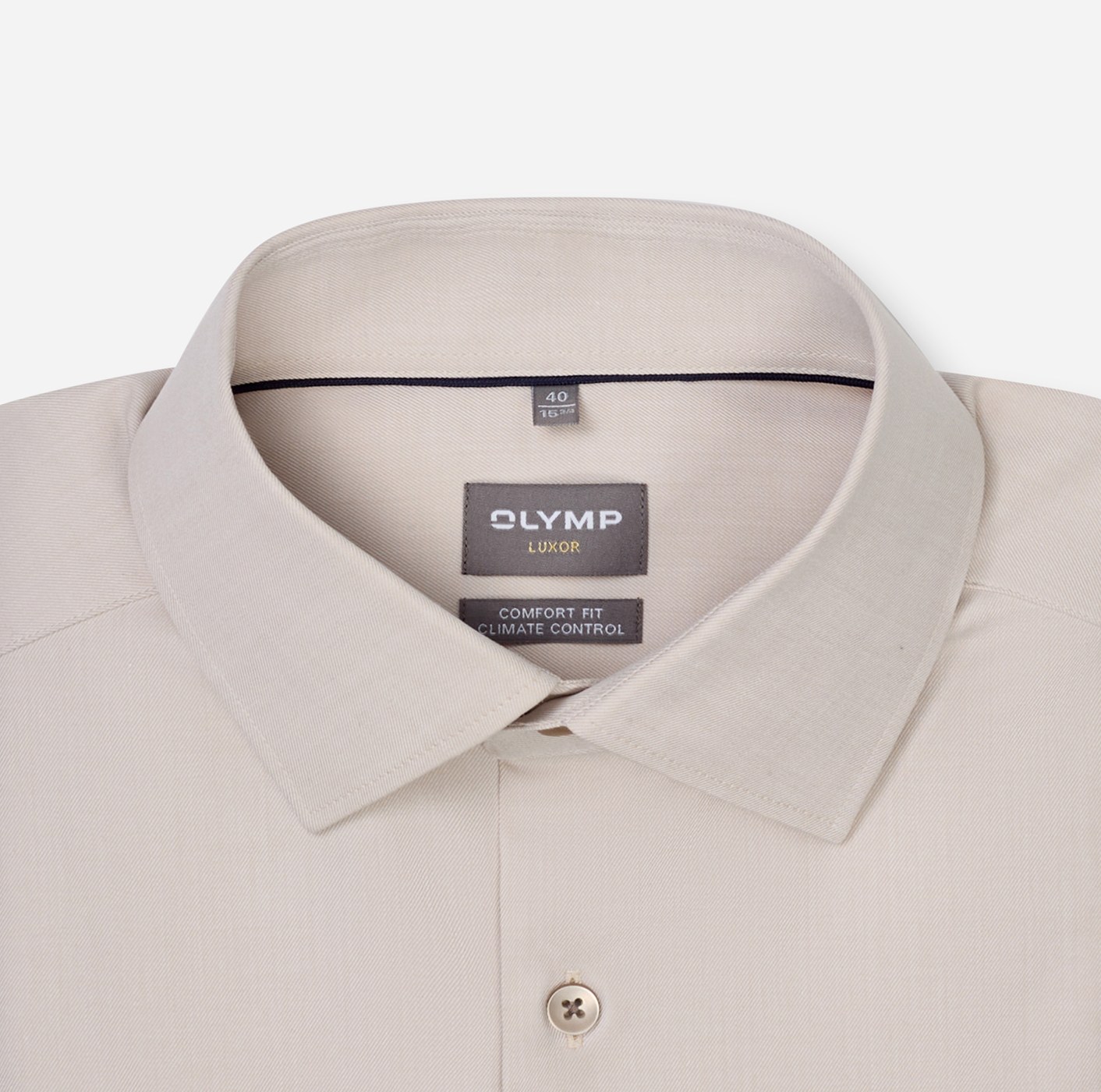 Hemd Herren Taupe – OLYMP Luxor 24/Seven Comfort Fit, Detailansicht