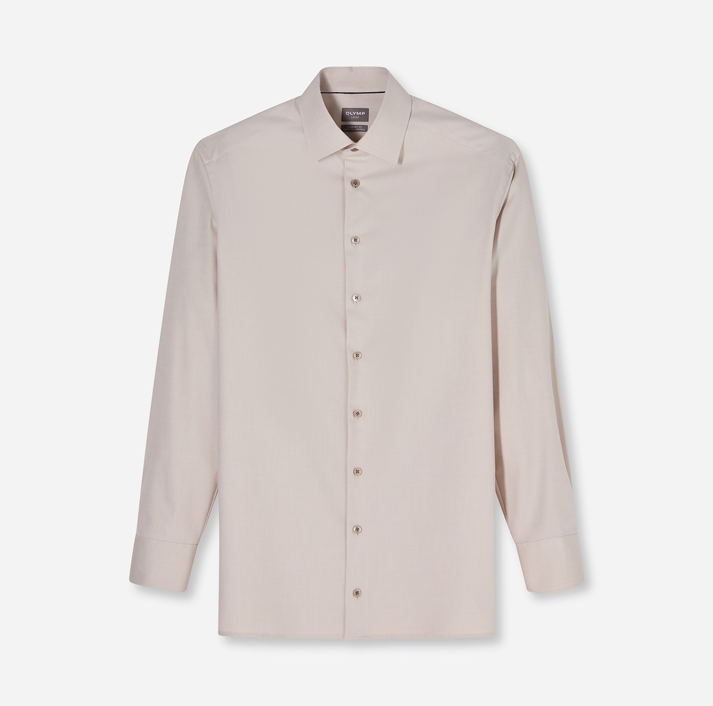 Hemd Herren Taupe – OLYMP Luxor 24/Seven Comfort Fit, Detailansicht
