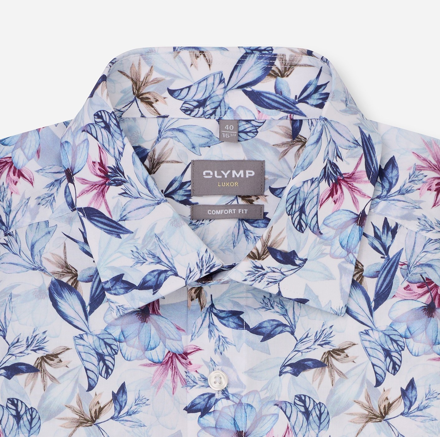 Hemd Herren Marine – OLYMP Luxor Comfort Fit, Detailansicht