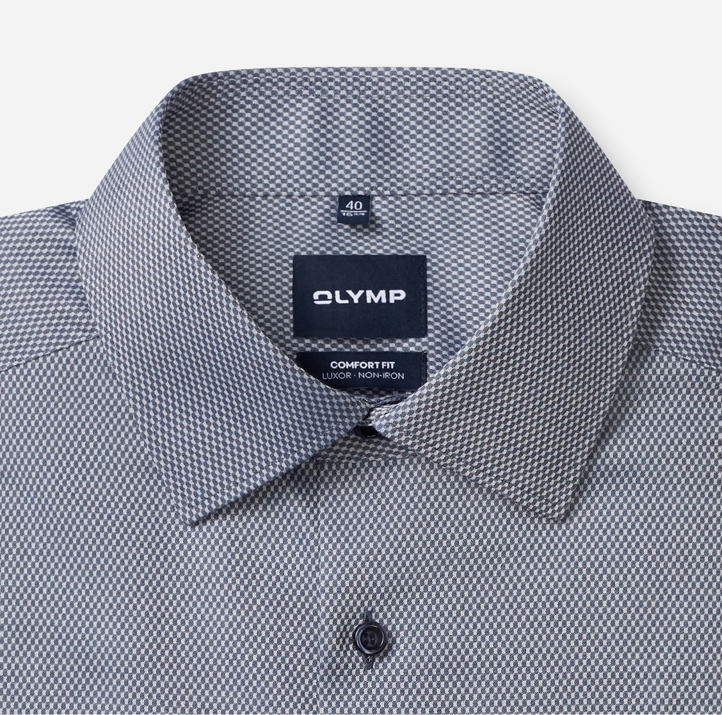 Hemd Herren Marine – OLYMP Luxor Comfort Fit, Detailansicht