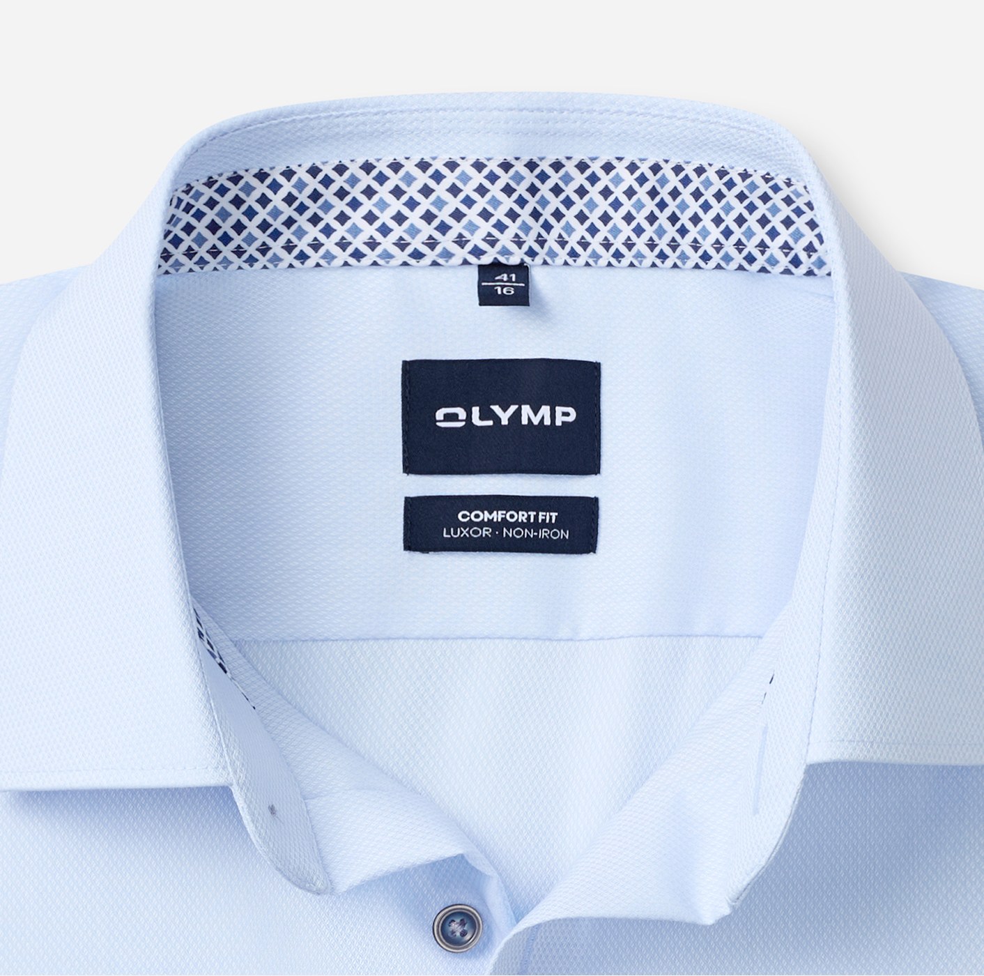 Hemd Herren Bleu – OLYMP Luxor Comfort Fit, Detailansicht
