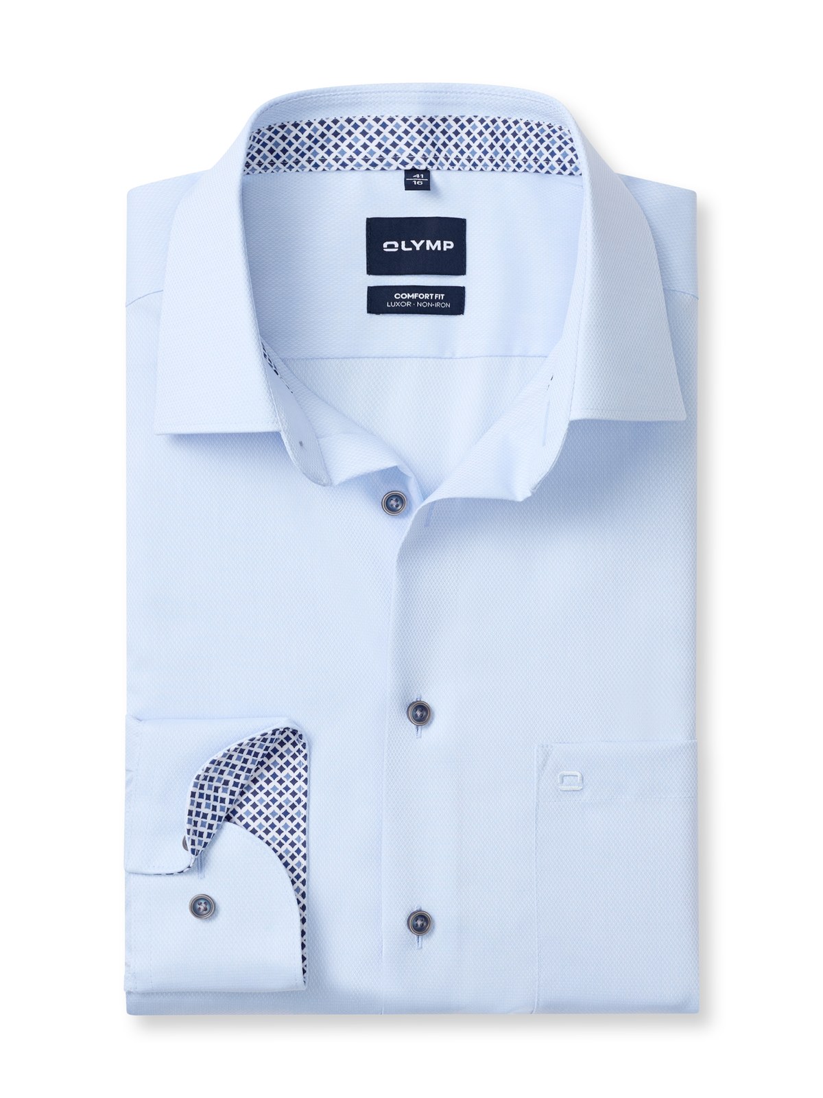 Hemd Herren Bleu – OLYMP Luxor Comfort Fit, Detailansicht