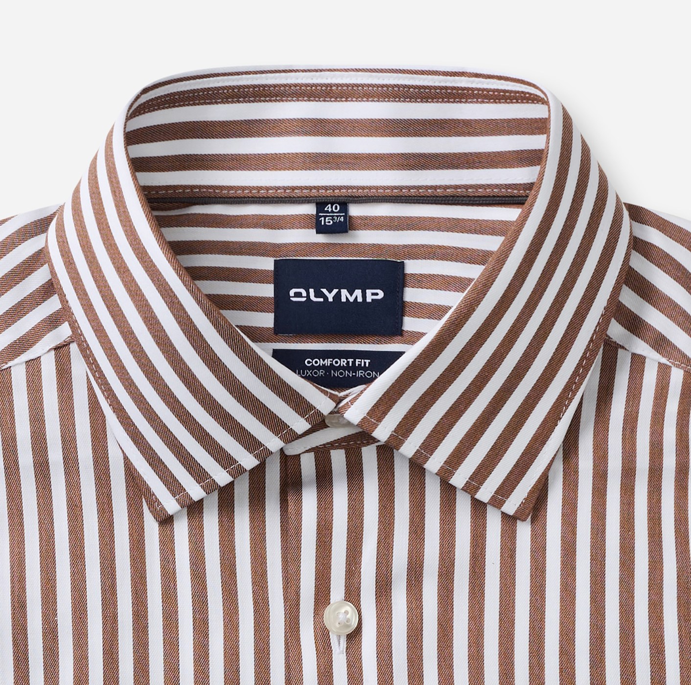 Hemd Herren Nougat – OLYMP Luxor Comfort Fit, Detailansicht
