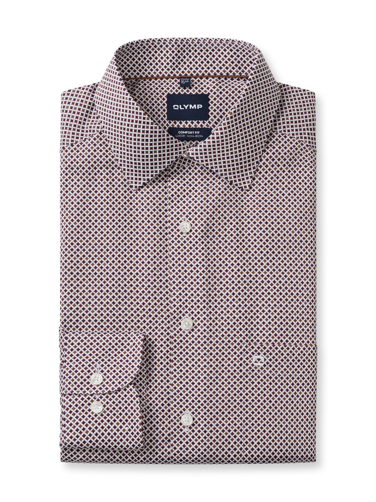 Hemd Herren Bordeaux – OLYMP Luxor Comfort Fit, Detailansicht