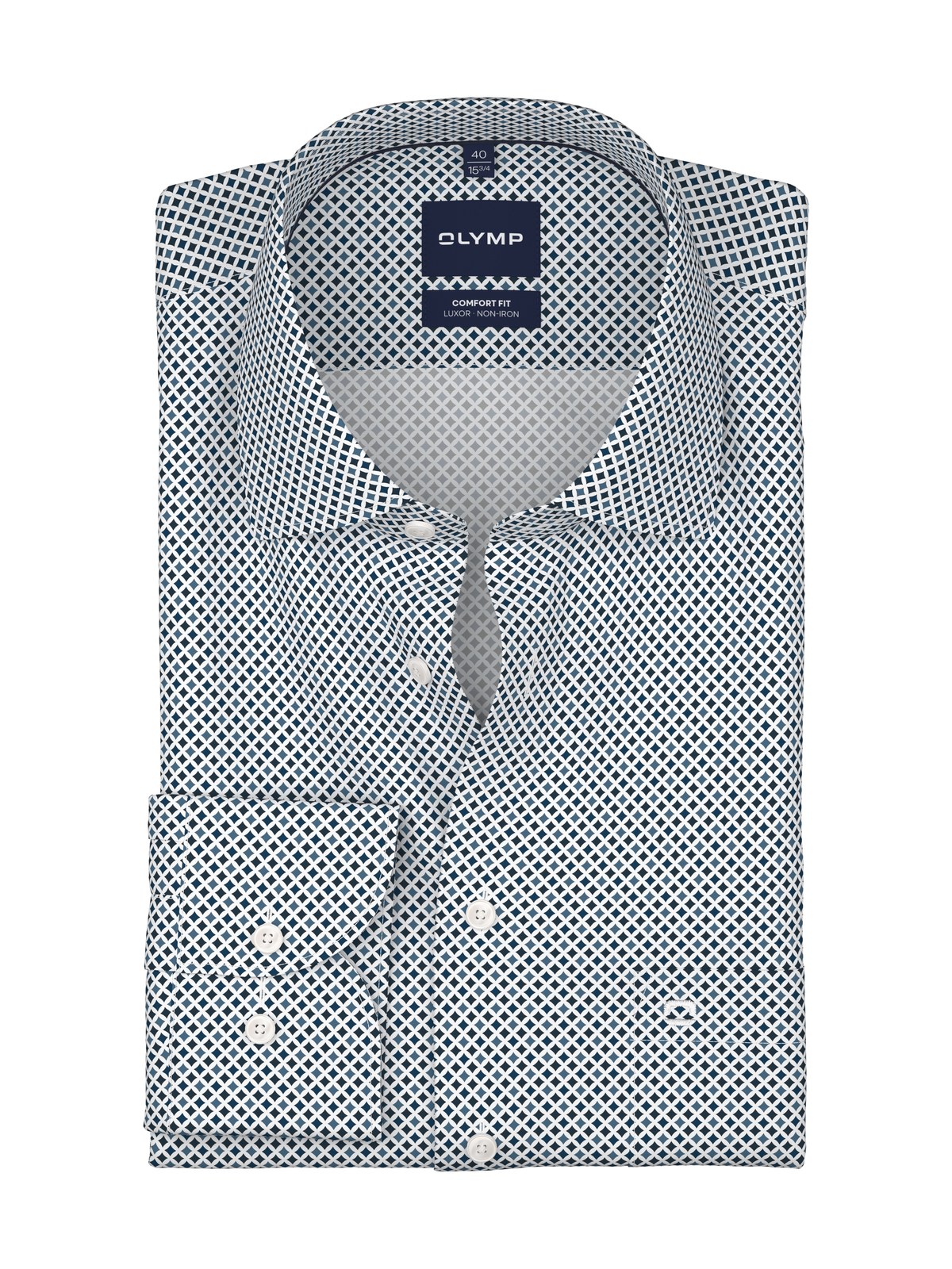 Hemd Herren Marine – OLYMP Luxor Comfort Fit, Detailansicht