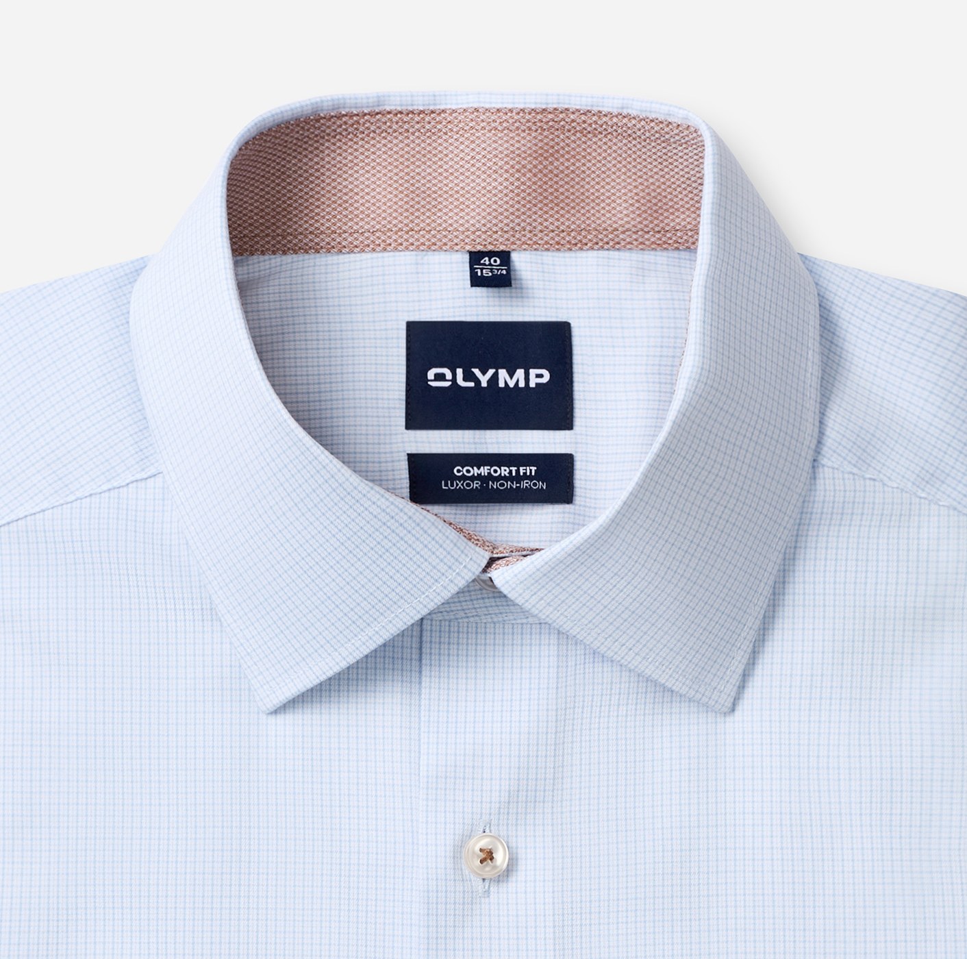 Hemd Herren Bleu – OLYMP Luxor Comfort Fit, Detailansicht