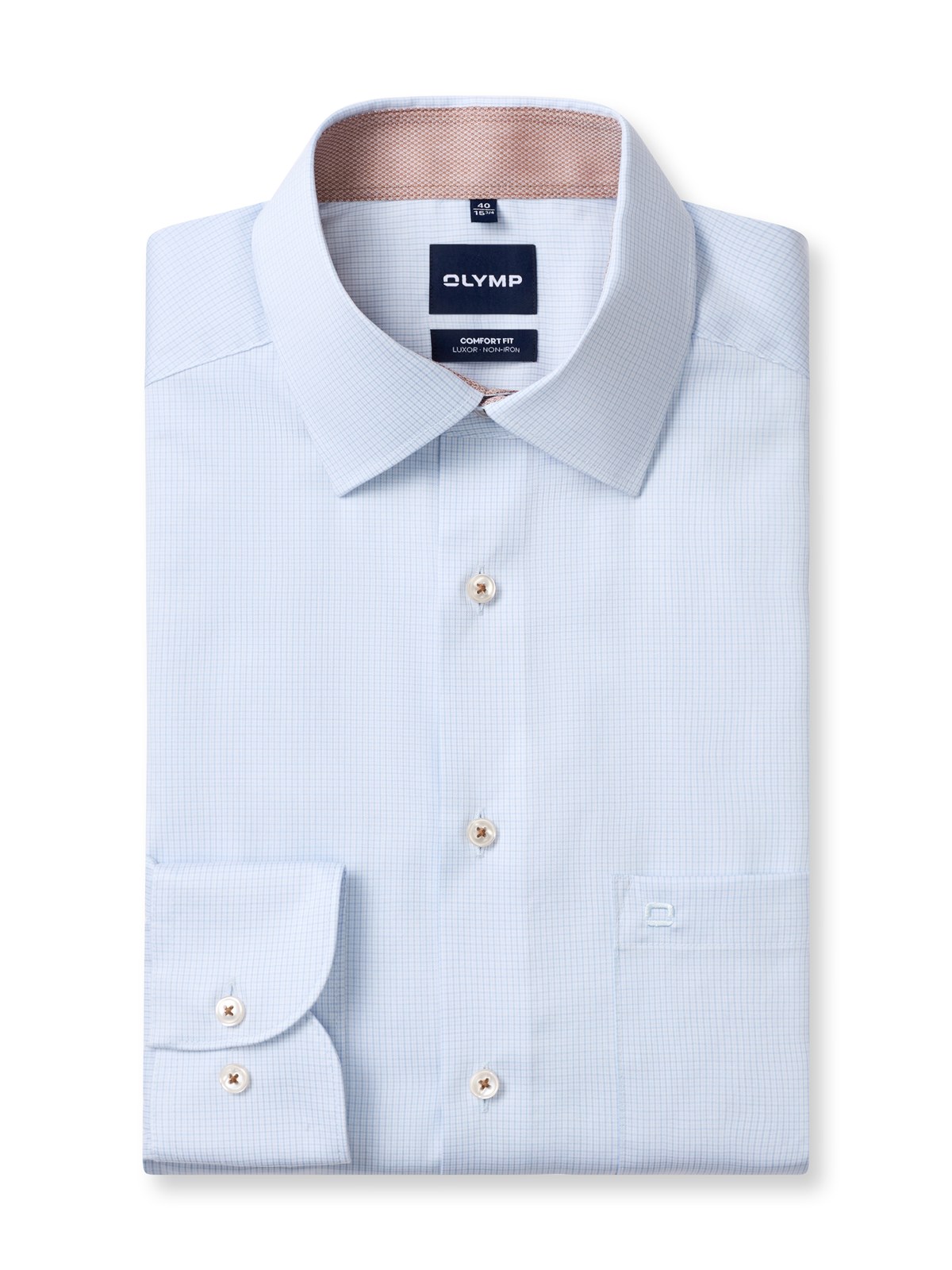 Hemd Herren Bleu – OLYMP Luxor Comfort Fit, Detailansicht