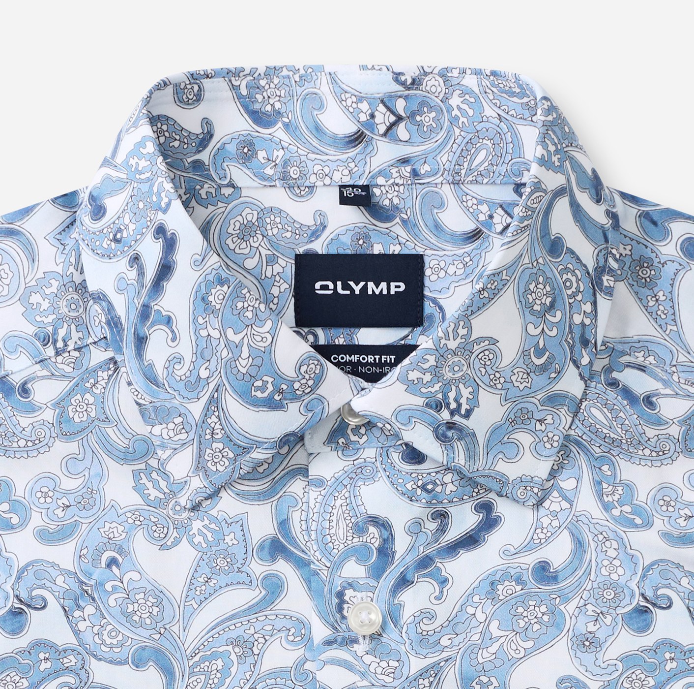 Hemd Herren Bleu – OLYMP Luxor Comfort Fit, Detailansicht