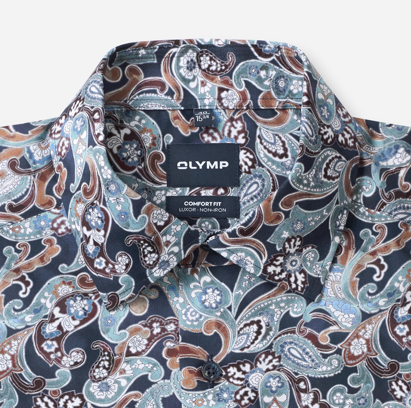 Hemd Herren Marine – OLYMP Luxor Comfort Fit Extra langer Arm, Detailansicht